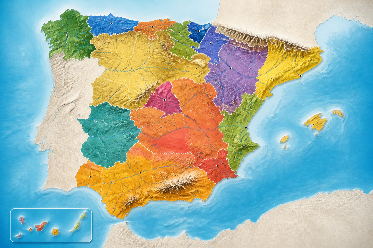 Carte des communautes autonomes despagne