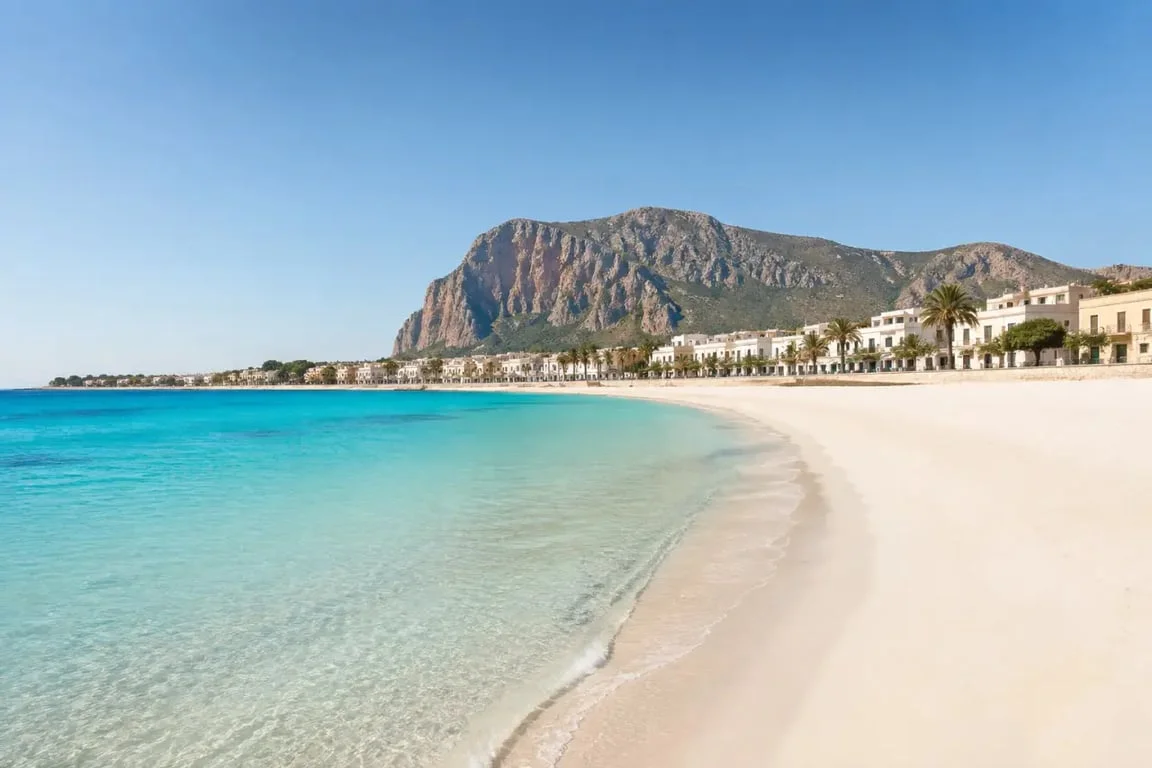 Plage et centre de San Vito lo Capo en Sicile